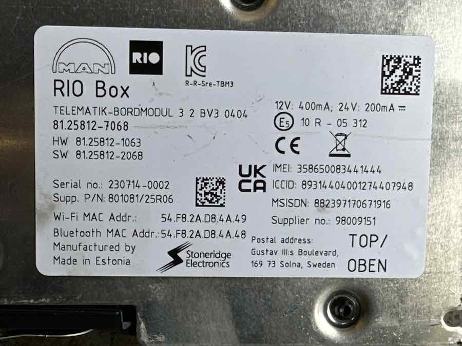 MAN TELEMATIC 81.27607-6038 - Sistema elétrico por Camião: foto 3 MAN TELEMATIC 81.27607-6038 - Sistema elétrico por Camião: foto 3
