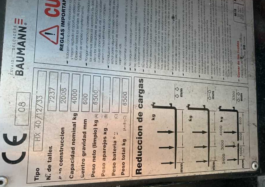 Baumann HX40/12/33 - Empilhador lateral: foto 4 Baumann HX40/12/33 - Empilhador lateral: foto 4