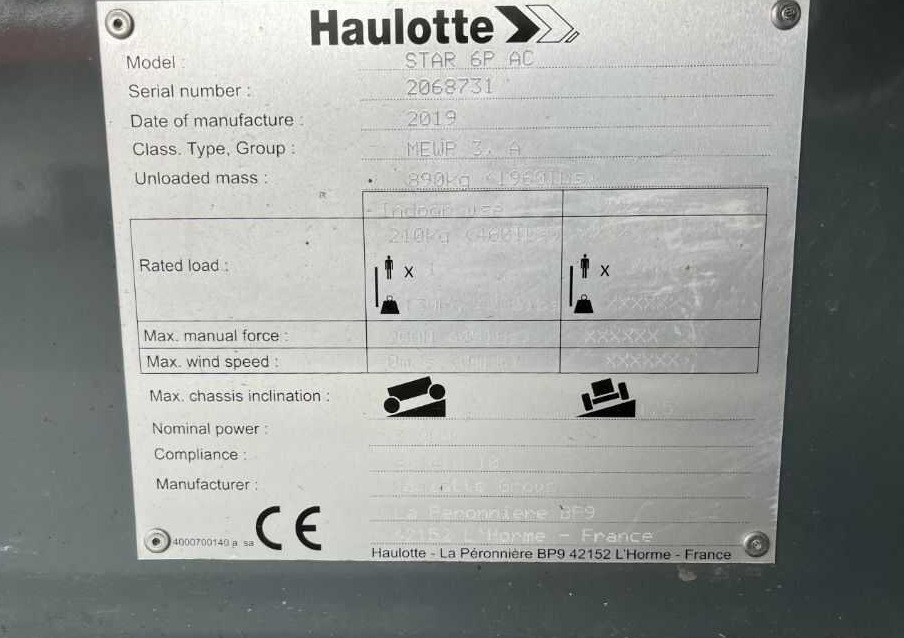 Haulotte STAR 6P AC - Plataforma de mastro vertical: foto 4 Haulotte STAR 6P AC - Plataforma de mastro vertical: foto 4