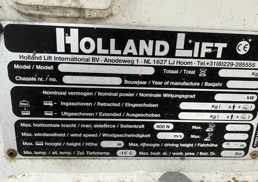 Holland-Lift ECOSTAR HL-11812 - Plataforma de Tijera/ Plataforma de tesoura: foto 4 Holland-Lift ECOSTAR HL-11812 - Plataforma de Tijera/ Plataforma de tesoura: foto 4