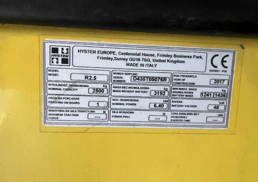 Hyster R2.5 - Empilhador retráctil: foto 4 Hyster R2.5 - Empilhador retráctil: foto 4