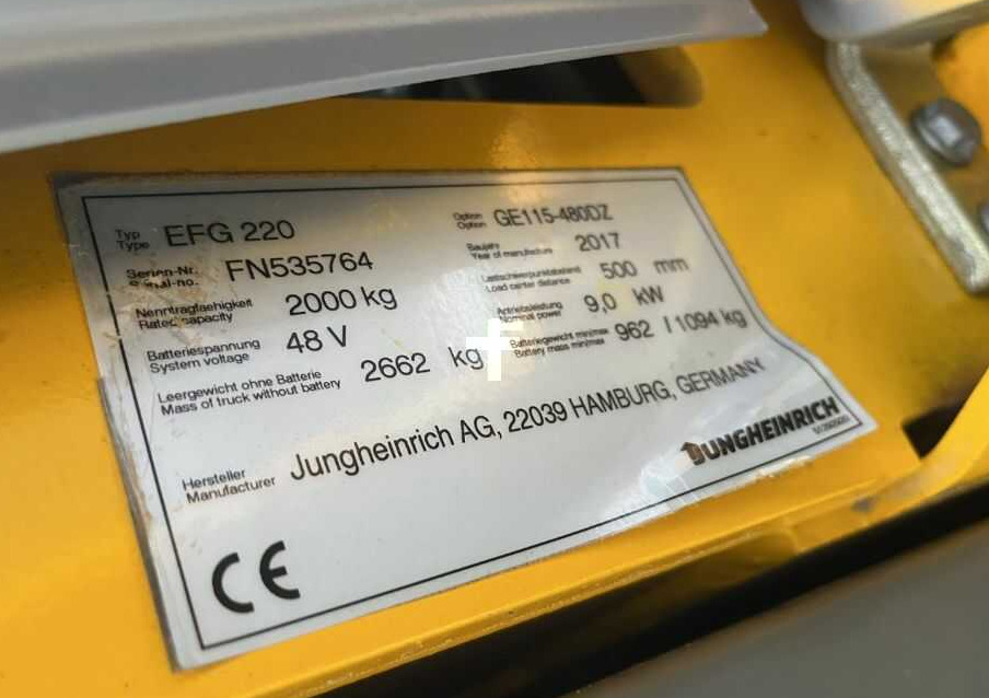 Jungheinrich EFG220 - Empilhadeira elétrica: foto 4 Jungheinrich EFG220 - Empilhadeira elétrica: foto 4