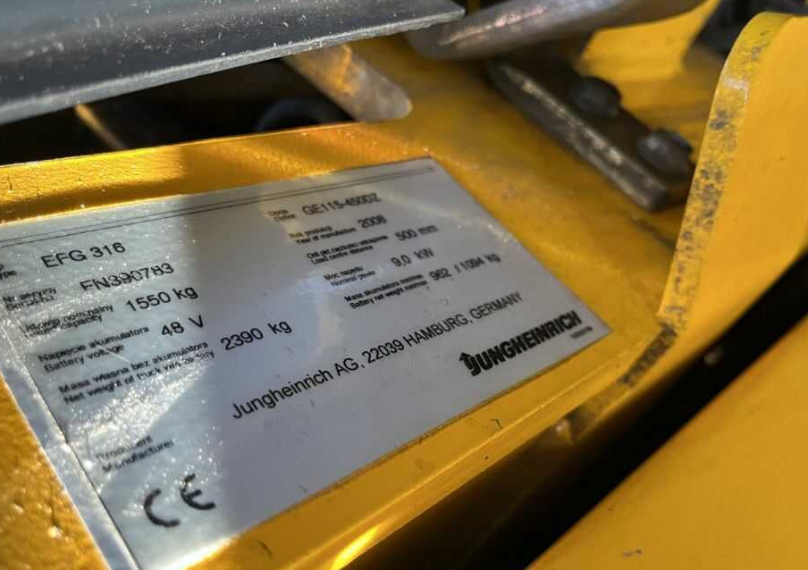 Jungheinrich EFG316 - Empilhadeira elétrica: foto 4 Jungheinrich EFG316 - Empilhadeira elétrica: foto 4