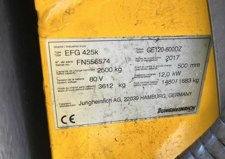 Jungheinrich EFG425k - Empilhadeira elétrica: foto 4 Jungheinrich EFG425k - Empilhadeira elétrica: foto 4