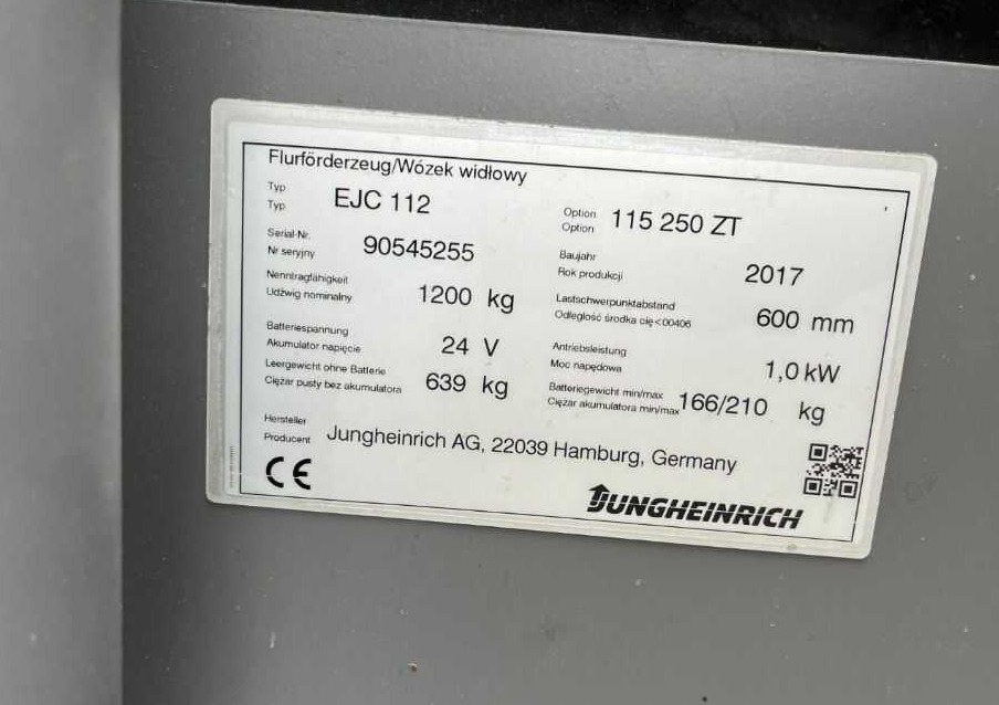 Jungheinrich EJC112 - Stacker: foto 4 Jungheinrich EJC112 - Stacker: foto 4