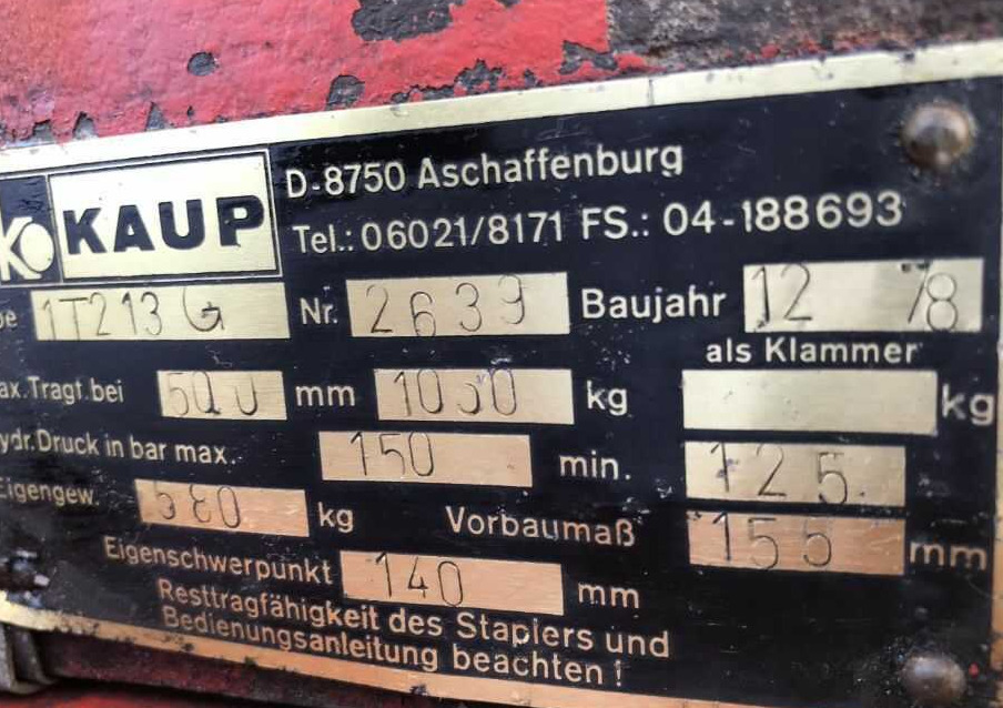 Kaup 1T213G, Kartonklammer - Grampo por Equipamento de movimentação: foto 1 Kaup 1T213G, Kartonklammer - Grampo por Equipamento de movimentação: foto 1