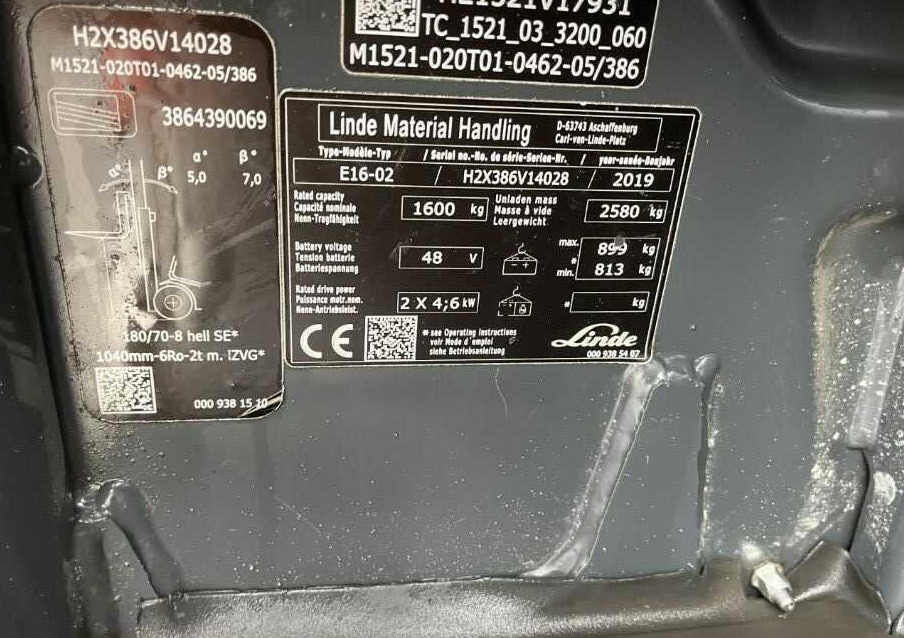 Linde E16-02 - Empilhadeira elétrica: foto 4 Linde E16-02 - Empilhadeira elétrica: foto 4