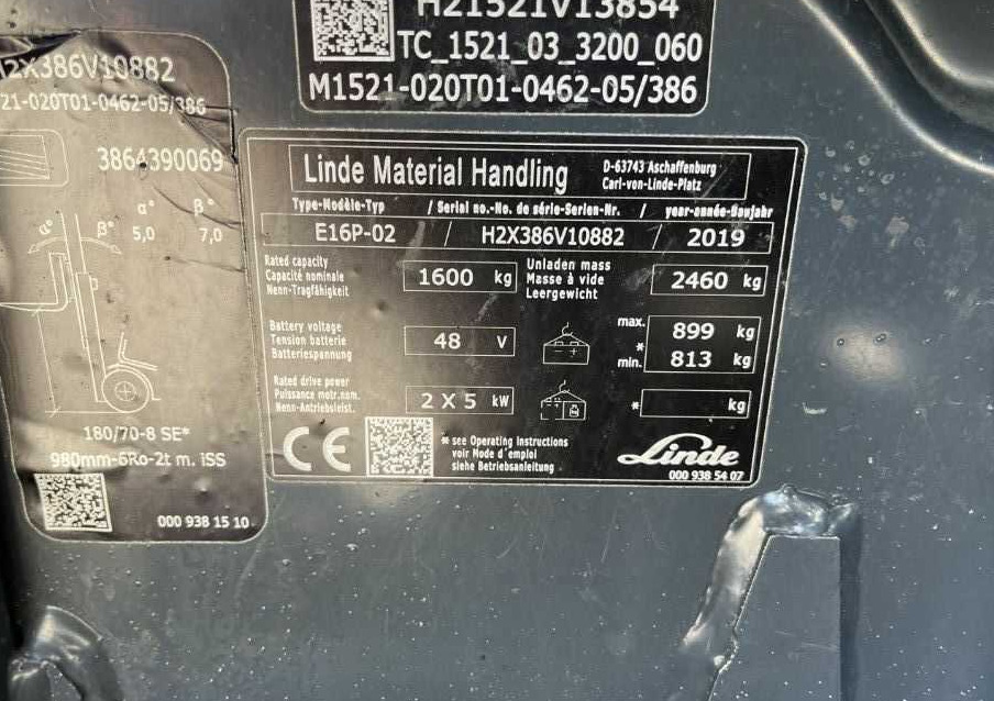 Linde E16P-02 - Empilhadeira elétrica: foto 4 Linde E16P-02 - Empilhadeira elétrica: foto 4