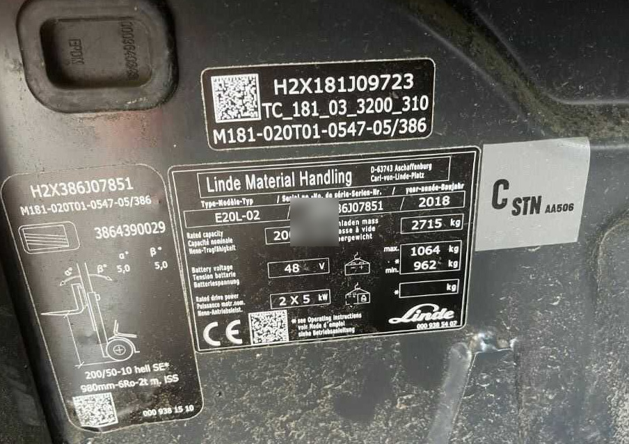 Linde E20L-02 - Empilhadeira elétrica: foto 4 Linde E20L-02 - Empilhadeira elétrica: foto 4