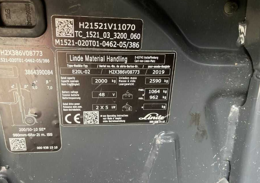 Linde E20L-02 - Empilhadeira elétrica: foto 4 Linde E20L-02 - Empilhadeira elétrica: foto 4