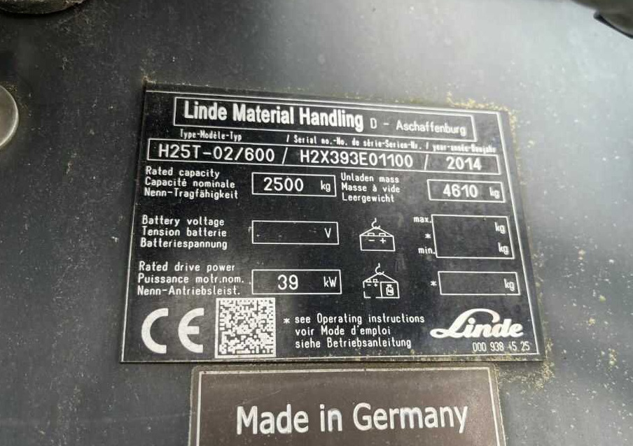 Linde H25T-02/600 - Empilhadeira a gás: foto 1 Linde H25T-02/600 - Empilhadeira a gás: foto 1