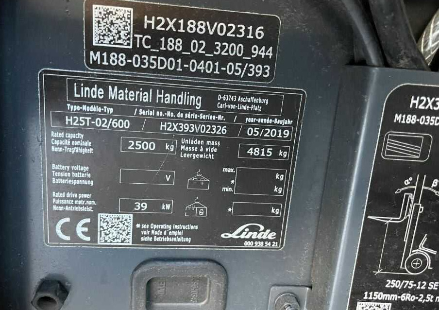 Linde H25T-02/600 - Empilhadeira a gás: foto 4 Linde H25T-02/600 - Empilhadeira a gás: foto 4