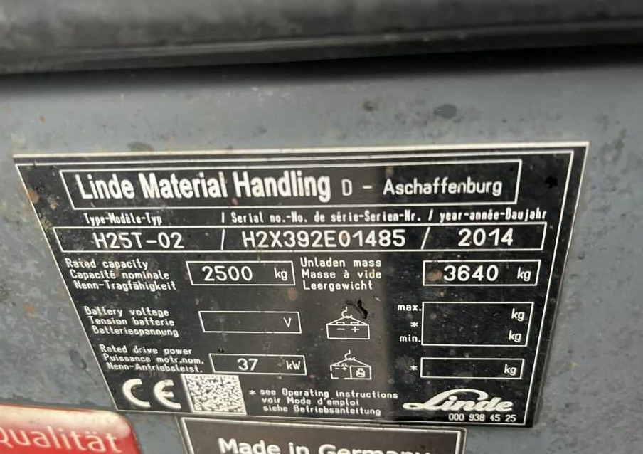 Linde H25T-02 - Empilhadeira a gás: foto 4 Linde H25T-02 - Empilhadeira a gás: foto 4