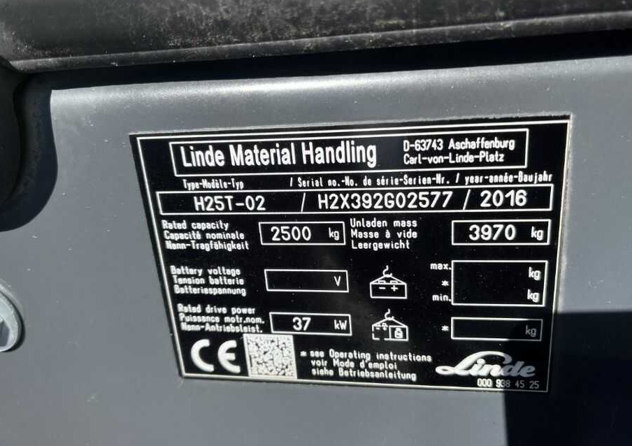 Linde H25T-02 - Empilhadeira a gás: foto 2 Linde H25T-02 - Empilhadeira a gás: foto 2