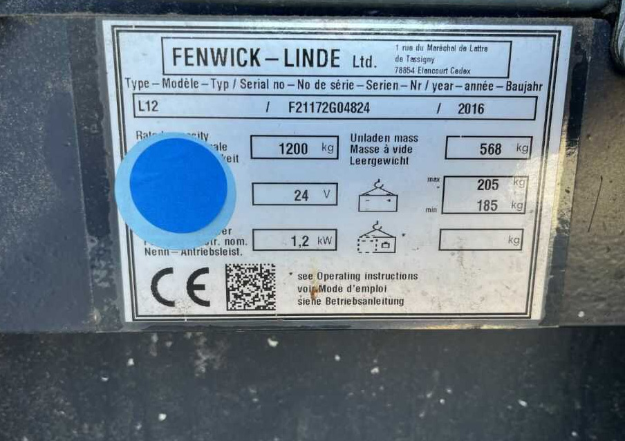 Linde L12 - Stacker: foto 2 Linde L12 - Stacker: foto 2