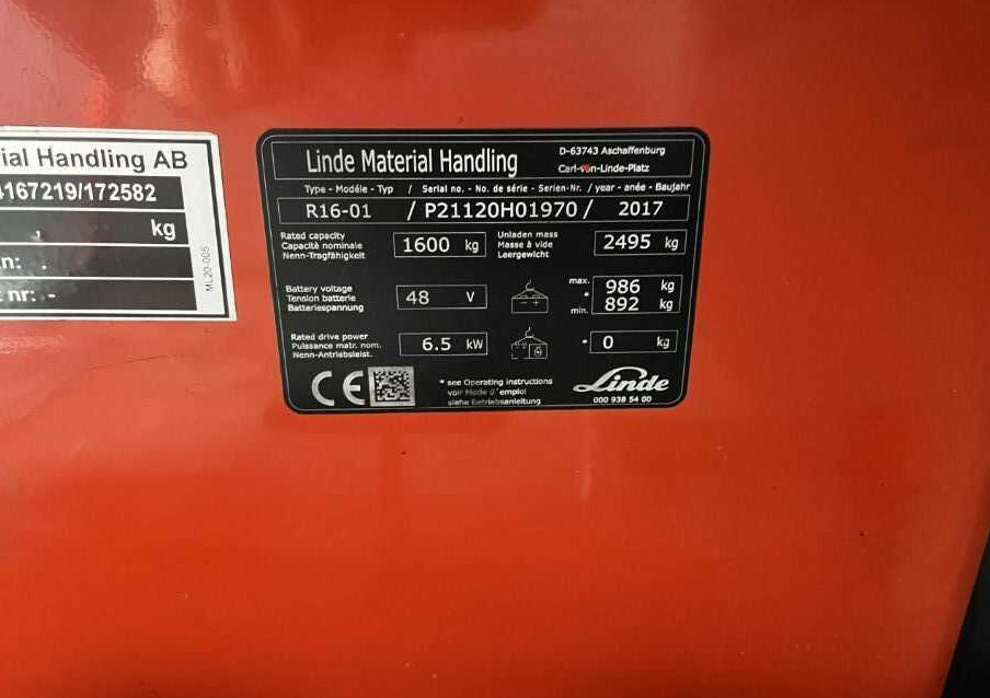 Linde R16-01 - Empilhador retráctil: foto 4 Linde R16-01 - Empilhador retráctil: foto 4