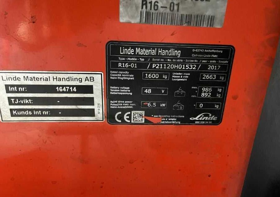 Linde R16-01 - Empilhador retráctil: foto 4 Linde R16-01 - Empilhador retráctil: foto 4