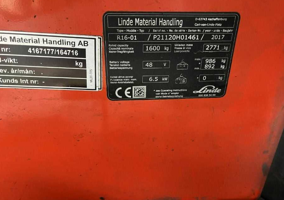 Linde R16-01 - Empilhador retráctil: foto 4 Linde R16-01 - Empilhador retráctil: foto 4