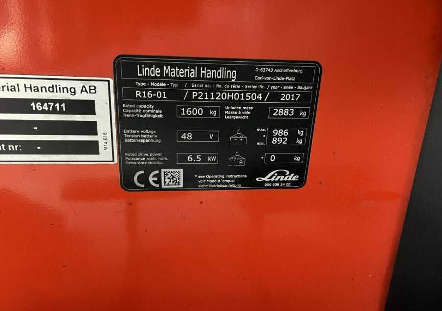 Linde R16-01 - Empilhador retráctil: foto 4 Linde R16-01 - Empilhador retráctil: foto 4