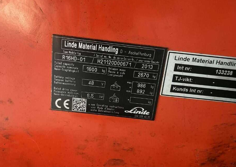 Linde R16HD-01 - Empilhador retráctil: foto 4 Linde R16HD-01 - Empilhador retráctil: foto 4
