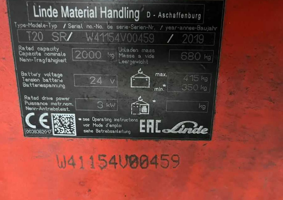 Linde T20SR - Porta-palete: foto 1 Linde T20SR - Porta-palete: foto 1