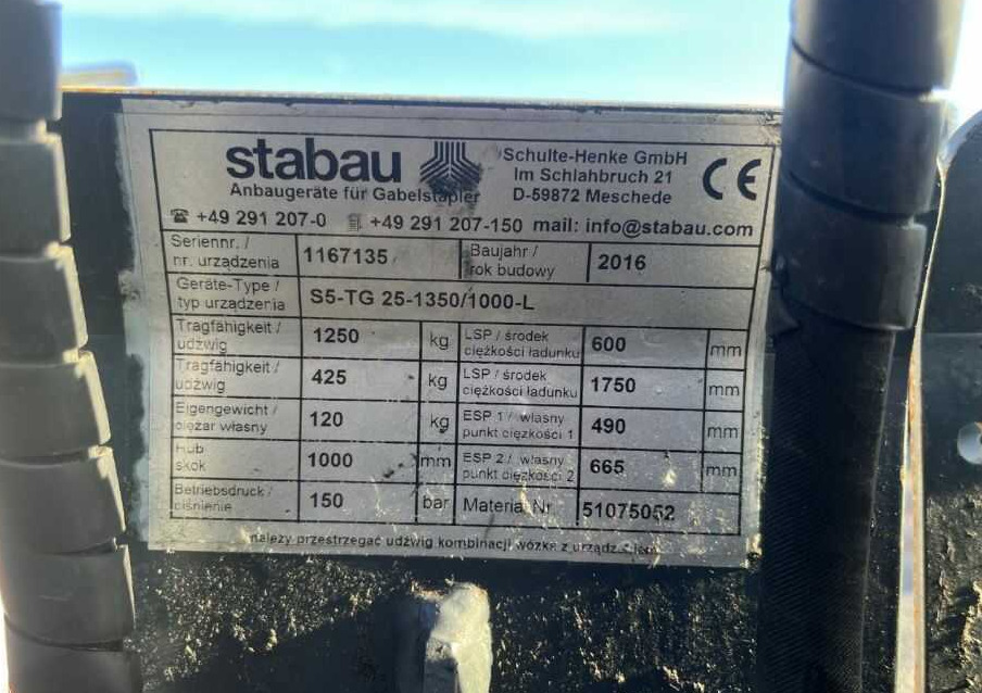 Stabau S5-TG25-1350-1000 - Lança por Equipamento de movimentação: foto 4 Stabau S5-TG25-1350-1000 - Lança por Equipamento de movimentação: foto 4