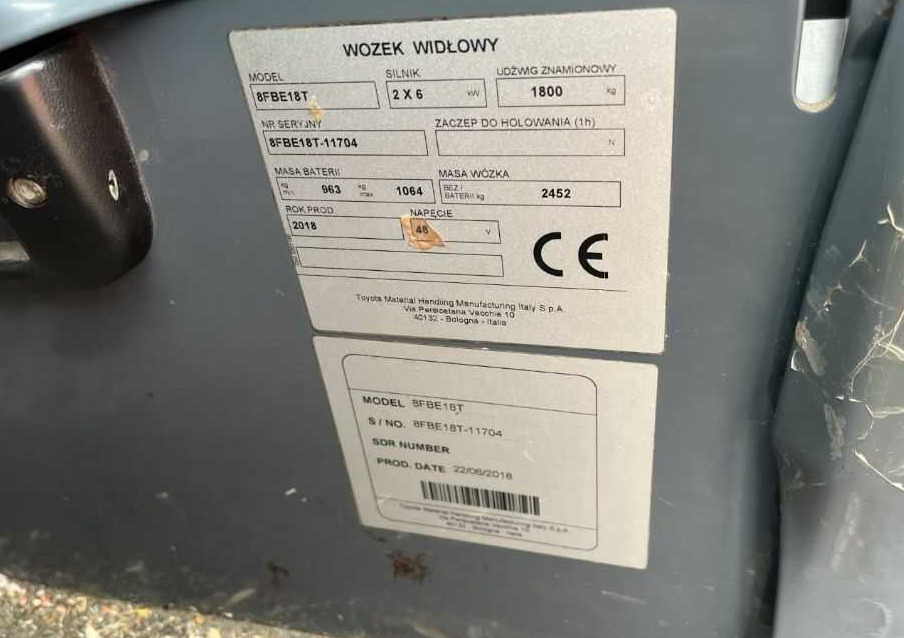 Toyota 8FBE18T - Empilhadeira elétrica: foto 4 Toyota 8FBE18T - Empilhadeira elétrica: foto 4