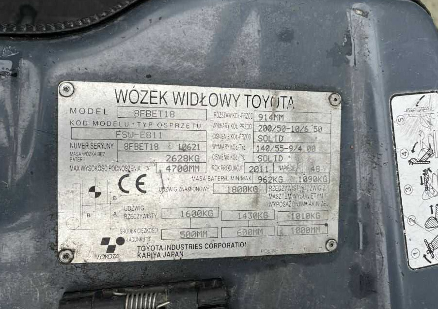 Toyota 8FBET18 - Empilhadeira elétrica: foto 4 Toyota 8FBET18 - Empilhadeira elétrica: foto 4