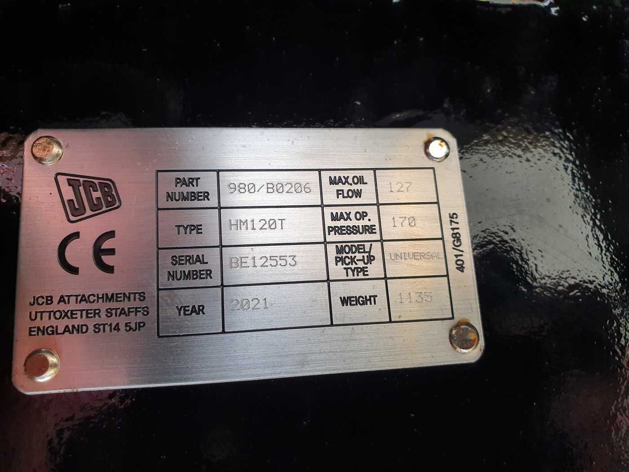 Martelo hidráulico por Máquina de construção JCB HM120T / Hydraulikhammer / MS21 / 12-18 to: foto 11