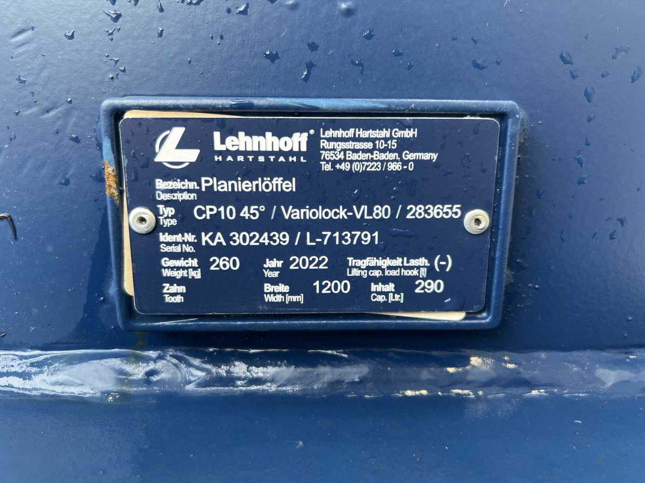 Balde escavadora Lehnhoff Planierlöffel CP 10 / MS08 1.200 mm NEU: foto 9