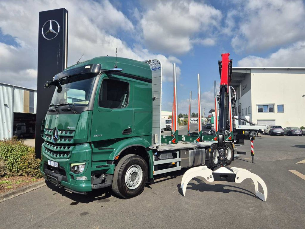 Mercedes-Benz Arocs 2651 L 6x4 Kran Epsilon TZ 12-86 Retarder - Camião de transporte de madeira, Camião grua: foto 1 Mercedes-Benz Arocs 2651 L 6x4 Kran Epsilon TZ 12-86 Retarder - Camião de transporte de madeira, Camião grua: foto 1