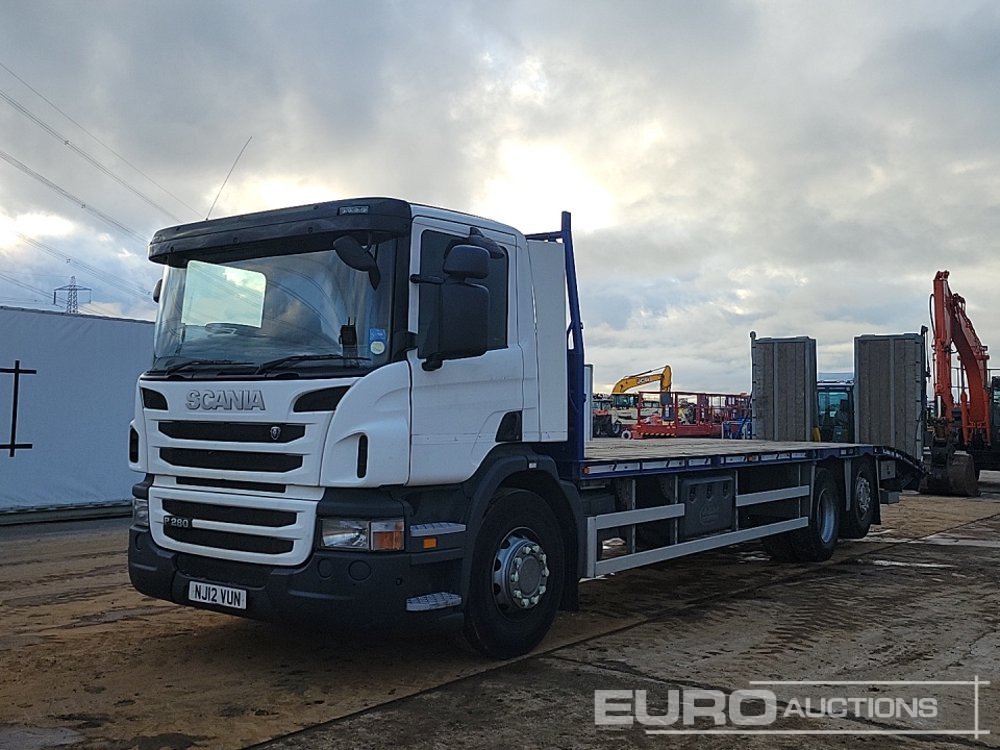 2012 Scania P280 - Camião de caixa aberta/ Plataforma: foto 1 2012 Scania P280 - Camião de caixa aberta/ Plataforma: foto 1