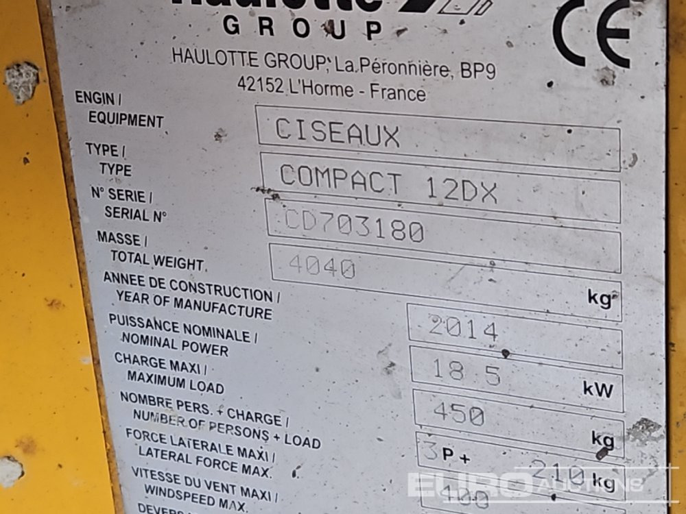 Plataforma aérea 2014 Haulotte Compact 10DX: foto 39