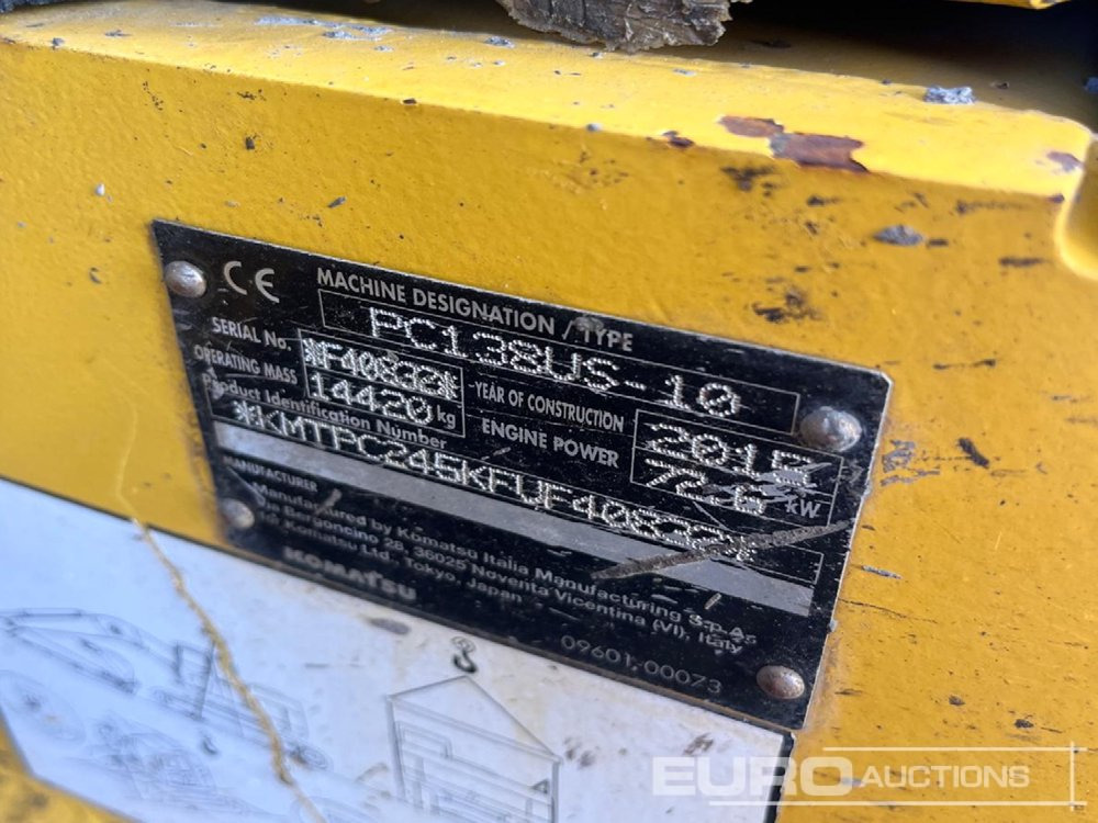 2015 Komatsu PC138US-10 - Escavadora de rastos: foto 5 2015 Komatsu PC138US-10 - Escavadora de rastos: foto 5