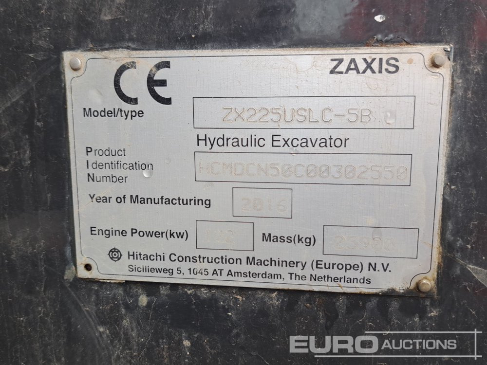 Escavadora de rastos 2016 Hitachi ZX225USLC-5B: foto 49