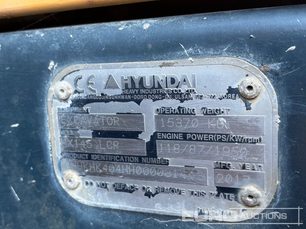 Escavadora de rastos 2017 Hyundai HX145LCR: foto 10