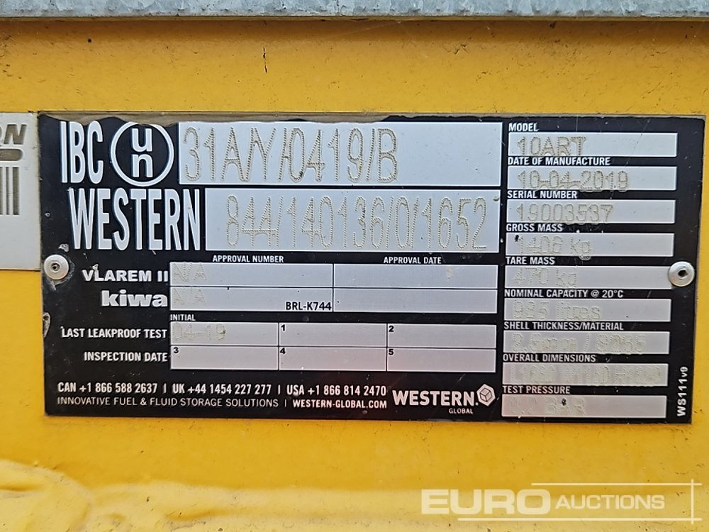 Depósito de armazenamento 2019 Western 985 Litre: foto 22