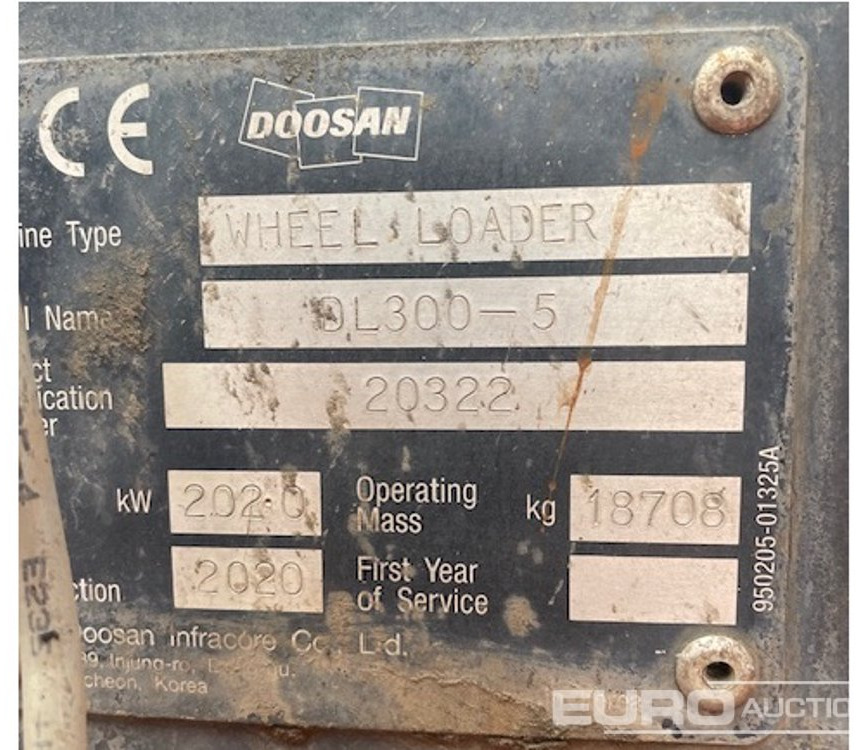 Pá carregadora de rodas 2020 Doosan DL300-5: foto 11