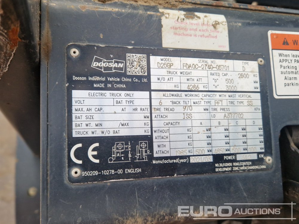 Empilhadeira 2021 Doosan D25GP: foto 36