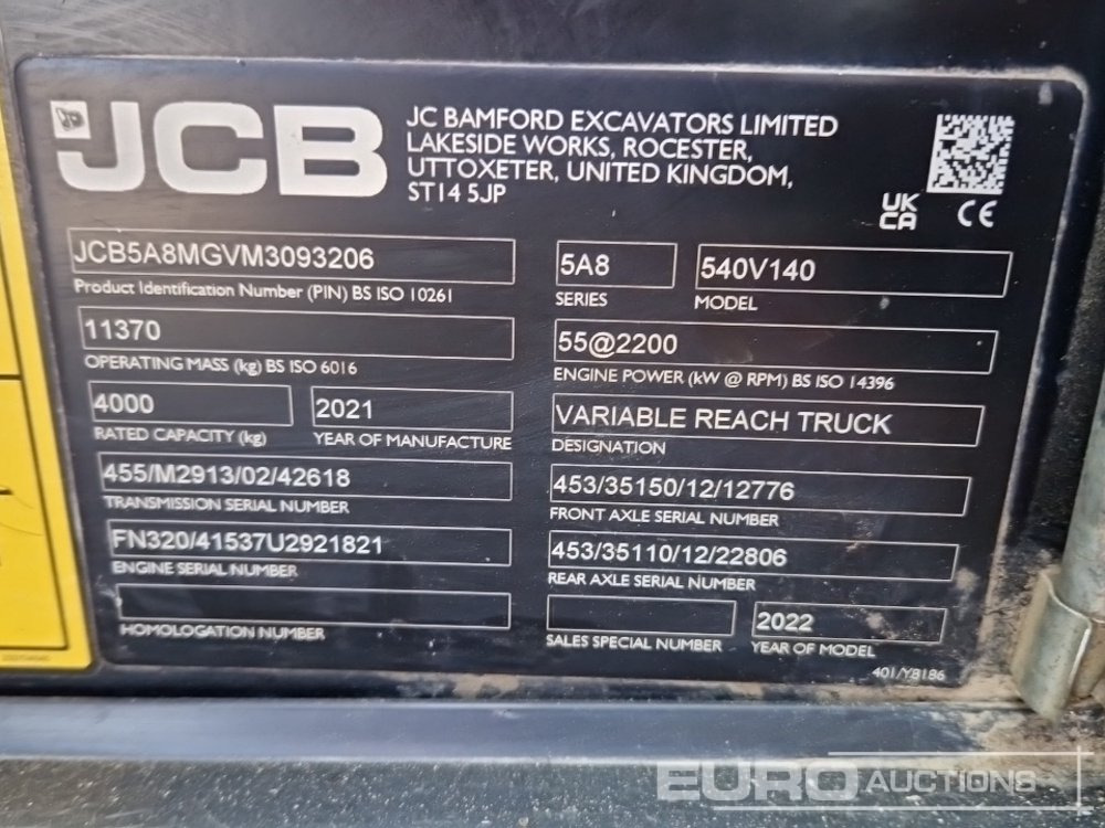 Empilhador telescópico 2021 JCB 540-140 Hi Viz: foto 46