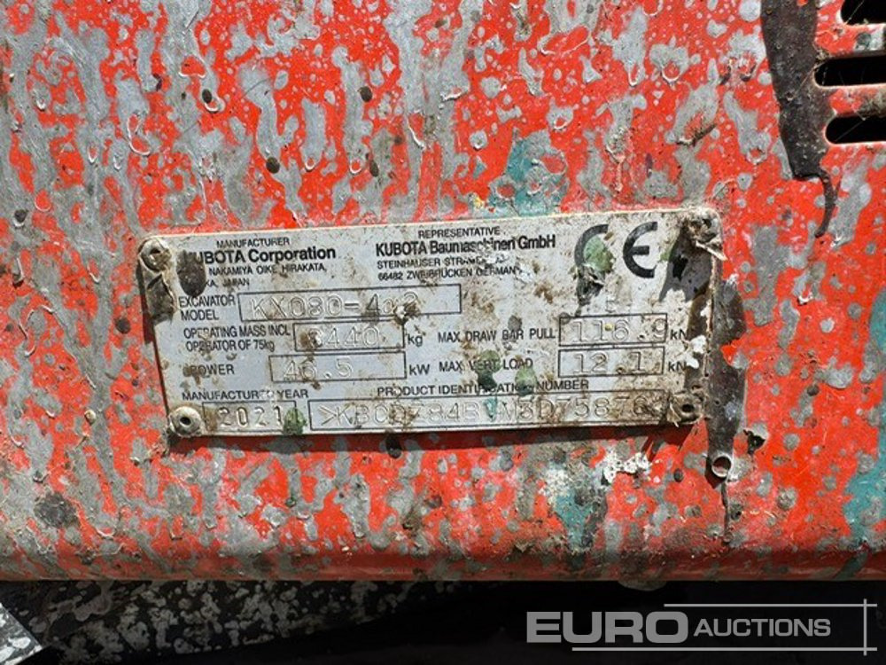 2021 Kubota KX080-4A2 - Mini escavadeira: foto 3 2021 Kubota KX080-4A2 - Mini escavadeira: foto 3
