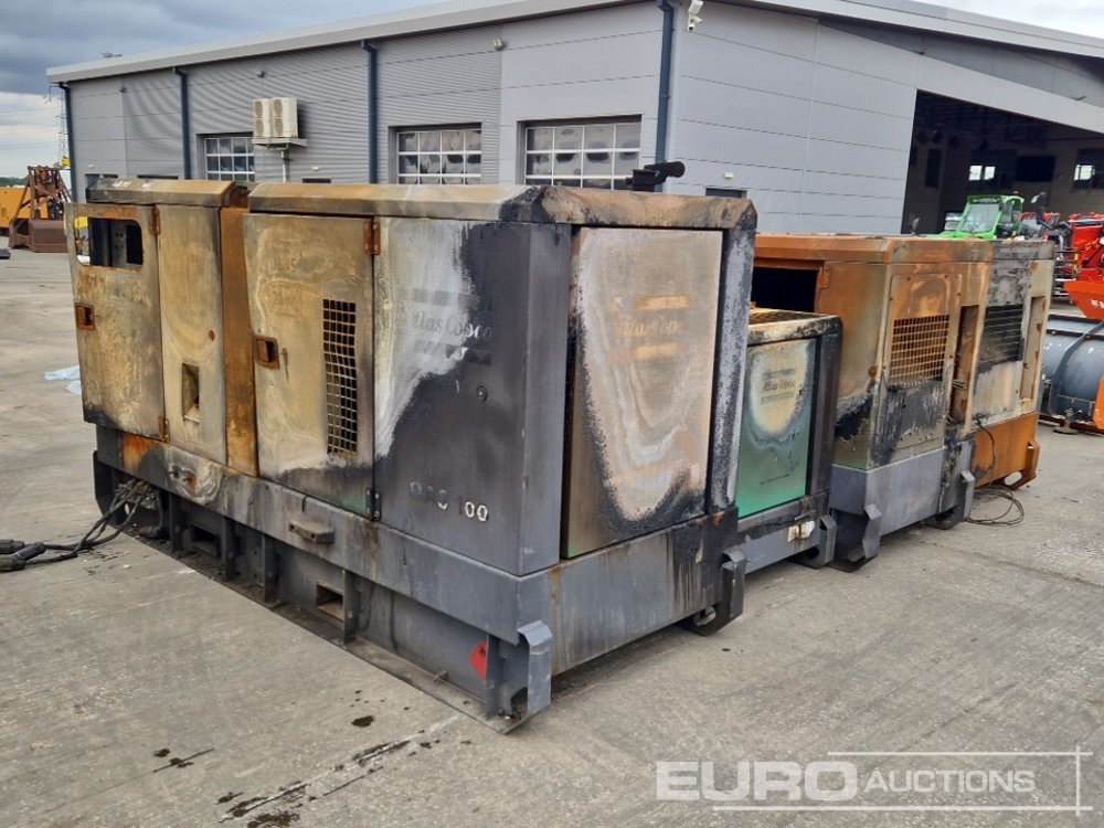 Atlas Copco QAS100 Generator, 4 Cylinder Engine, QAS60 ST3 60kVA Generator, 4 Cylinder Engine (2 of), QAS40 Generator, 4 Cylinder Engine (Fire Damage) - Gerador elétrico: foto 1 Atlas Copco QAS100 Generator, 4 Cylinder Engine, QAS60 ST3 60kVA Generator, 4 Cylinder Engine (2 of), QAS40 Generator, 4 Cylinder Engine (Fire Damage) - Gerador elétrico: foto 1
