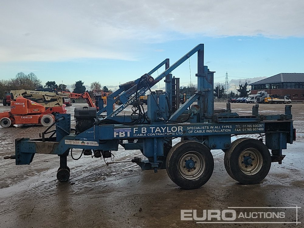 Single Axle Hydraulic Cable Reel Trailer, 1 Cylinder Engine - Reboque agrícola: foto 2 Single Axle Hydraulic Cable Reel Trailer, 1 Cylinder Engine - Reboque agrícola: foto 2