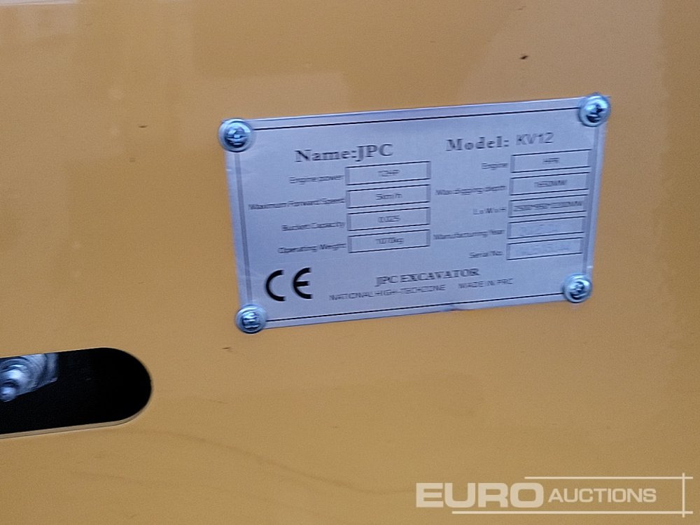 Mini escavadeira Unused 2025 JPC KV12: foto 50