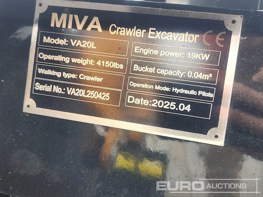 Mini escavadeira Unused 2025 Miva VA20L: foto 31