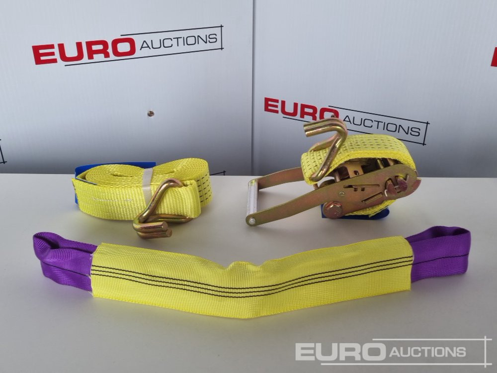 Equipamento de construção Unused Boss 4M x 50mm 5 Ton Ratchet Straps with Sling (4 of): foto 29