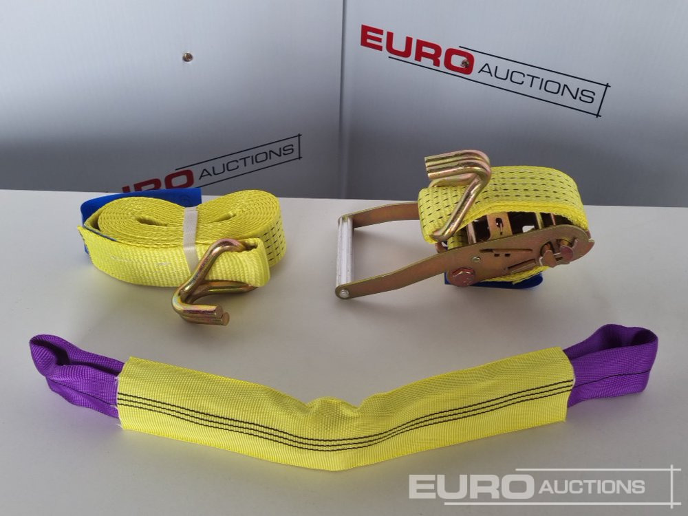 Equipamento de construção Unused Boss 4M x 50mm 5 Ton Ratchet Straps with Sling (4 of): foto 30