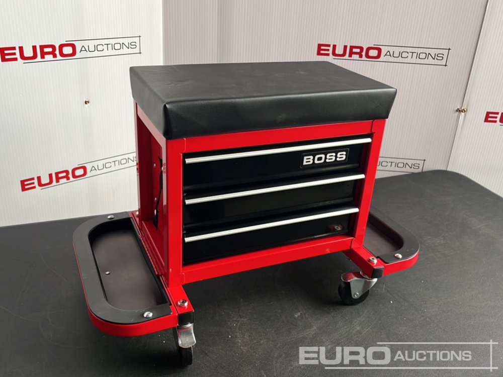 Unused Boss Wheeled Stool Tool Box, 3 Drawers, Magnetic Trays - Equipamento para oficina: foto 1 Unused Boss Wheeled Stool Tool Box, 3 Drawers, Magnetic Trays - Equipamento para oficina: foto 1