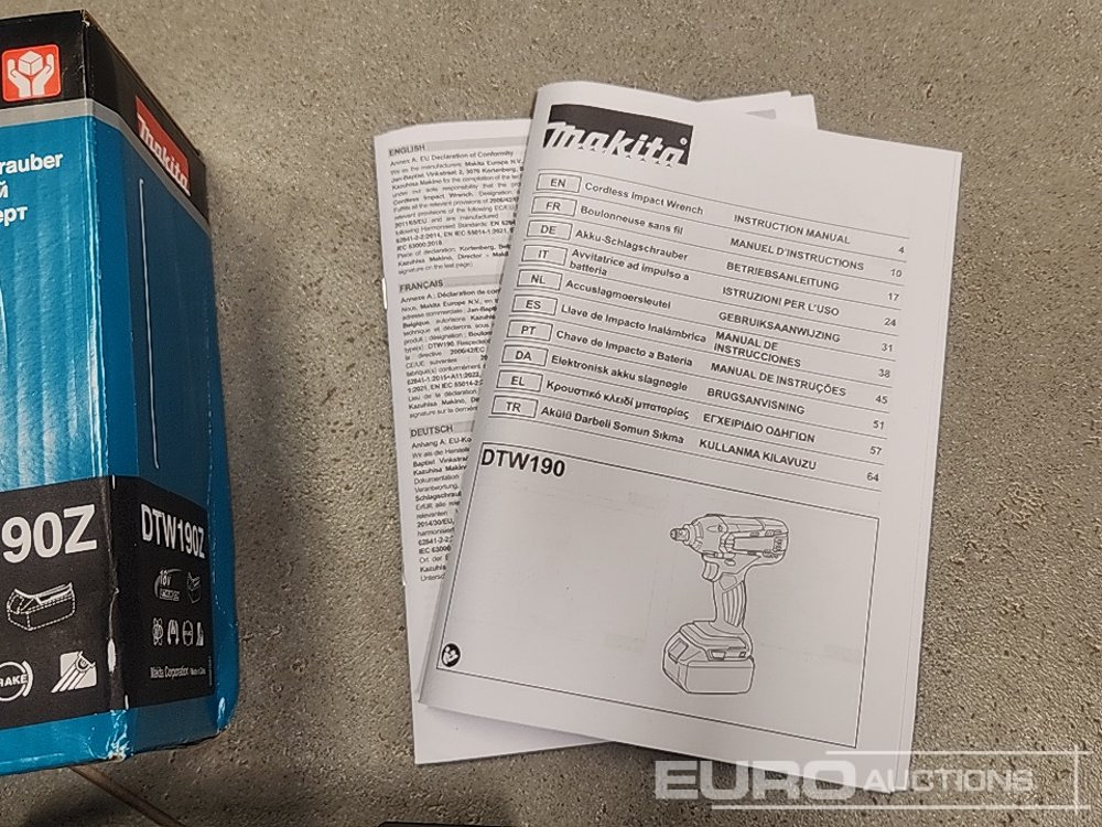 Equipamento de construção Unused Makita 18V 1/2" Li-Ion LXT Impact Wrench (Body Only): foto 9