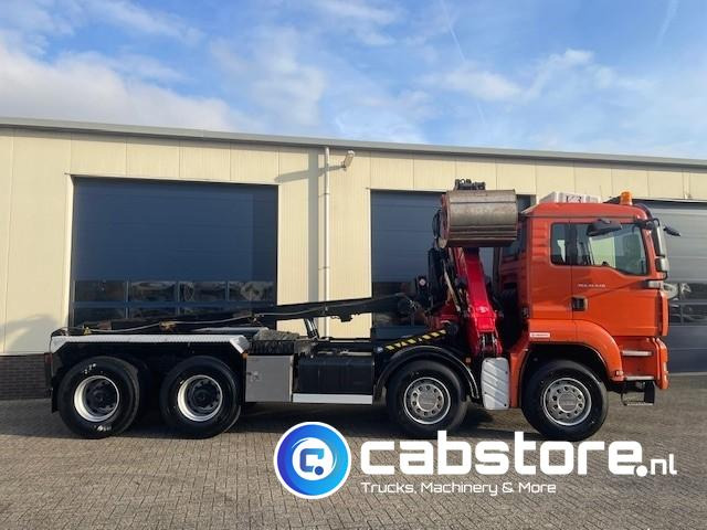 Camião com sistema de cabo, Camião grua MAN TGA 41.440 8X4 BB Palfinger Epsilon Z-Kraan bouwjaar 2011 + NCH 30 Ton's Kabel-containersyteem - Handgeschakeld - Bouwjaar 2007 - Km 582.782: foto 6